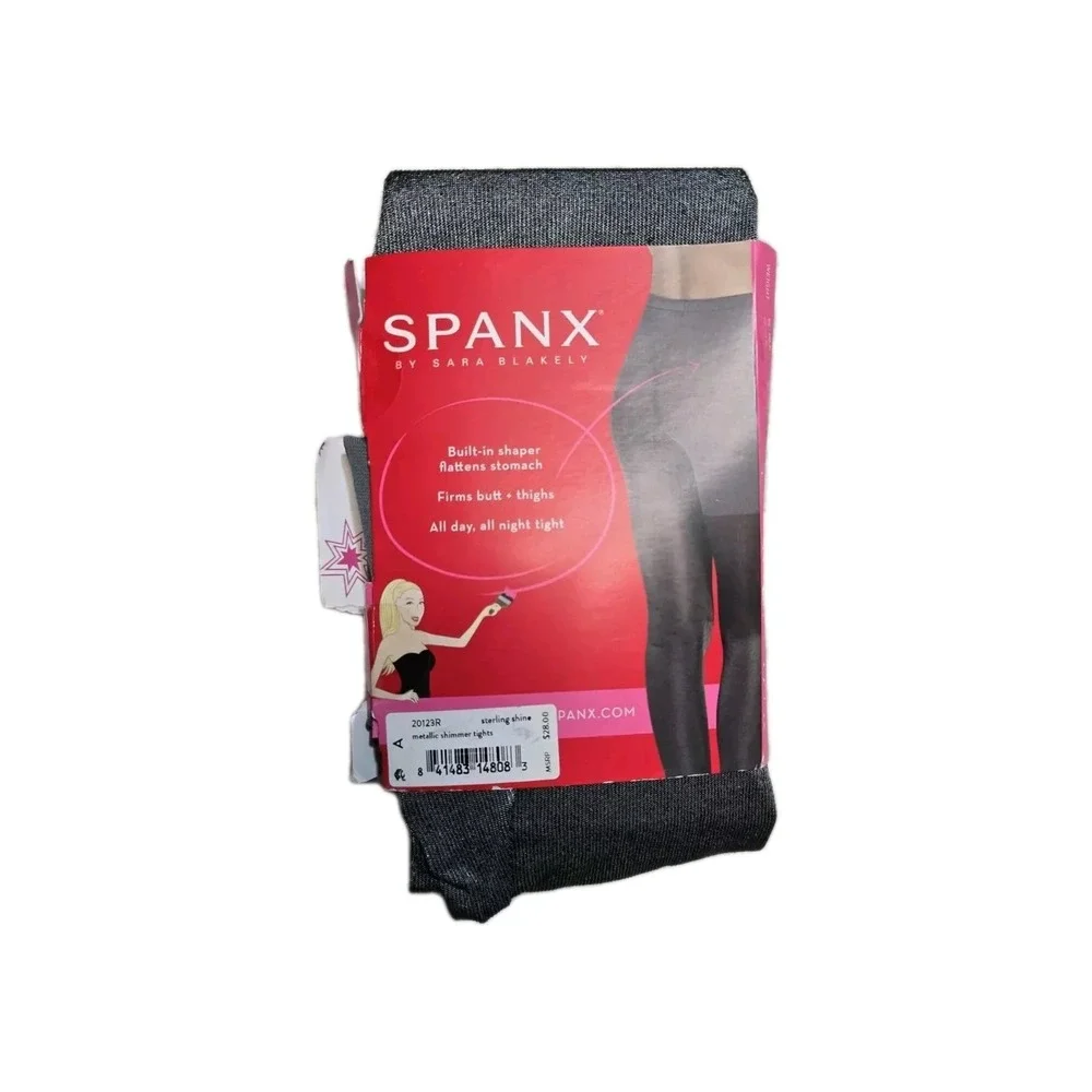 Spanx‎ Tights Size A Sterling Metalic Shine All Day Shaping  NEW